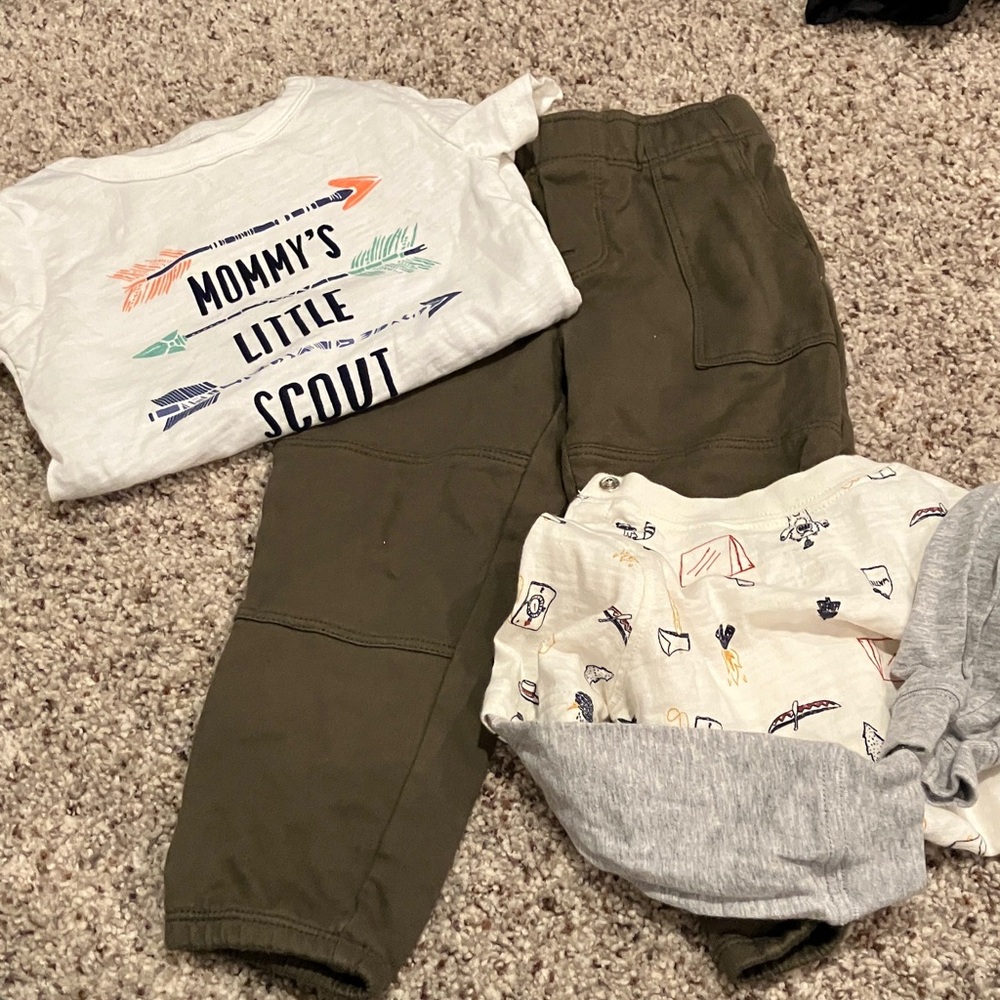 Carter’s Baby Boy Clothing Set 24 Months – Cotton Bodysuit, Shirt & Pants